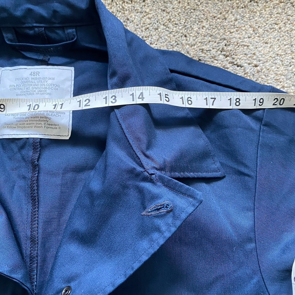 US Navy Coverall Men 48R Utility Blue USN 8405-01-057-3498 - Picture 5 of 12